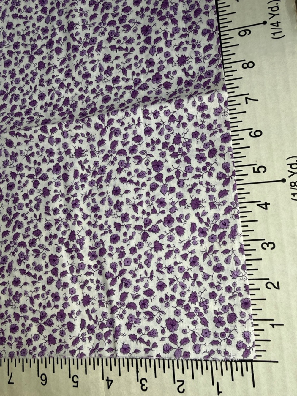 Vintage Purple Ditsy Floral Cotton Fabric 2 Yards x 36” Calico Cottage Prairie - Picture 5 of 9